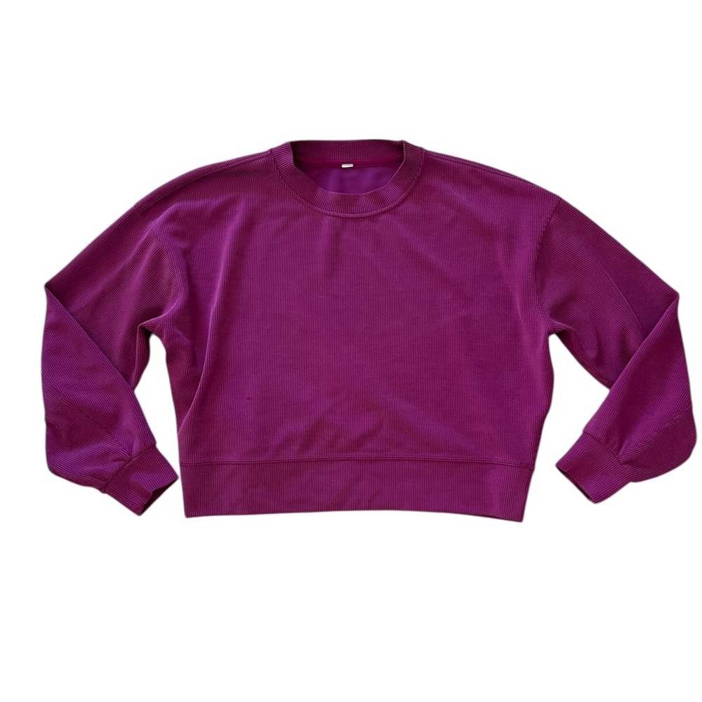 Lululemon Ribbed Softstreme Perfectly Oversized Cropped Crew in Magenta Purple 💜
